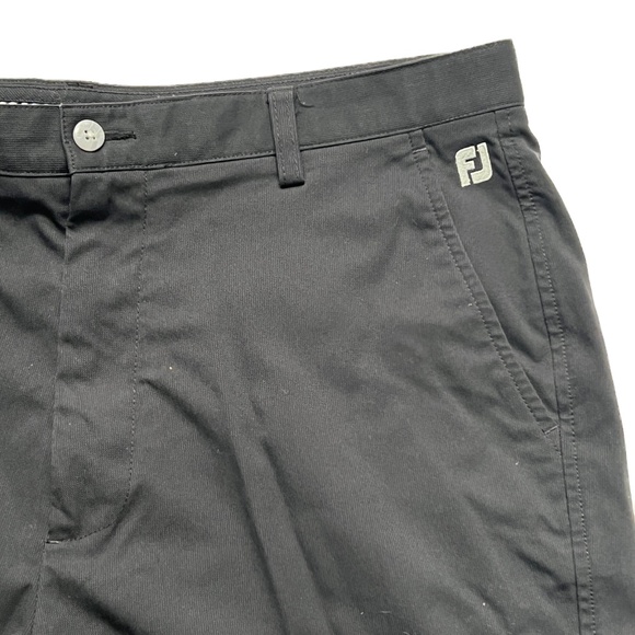 FootJoy FJ Shorts Mens 36 Black 8" Golf Casual Performance Stretch Preppy Logo - Picture 2 of 7